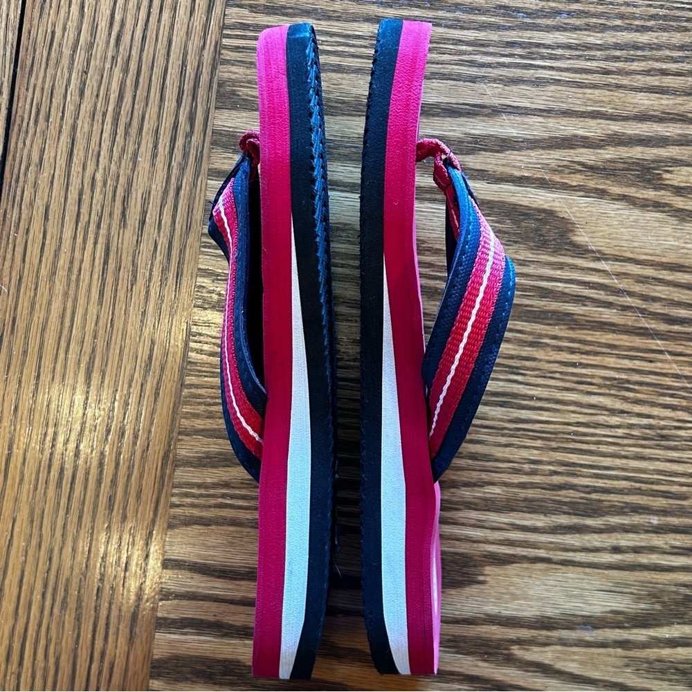 Floppi Women's Red White Blue Flip Flop Sandals Size 10 1/2 -see measurements - Picture 4 of 7